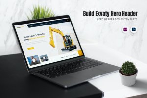挖掘机网站巨无霸Header设计模板 Build Exvaty Hero Header