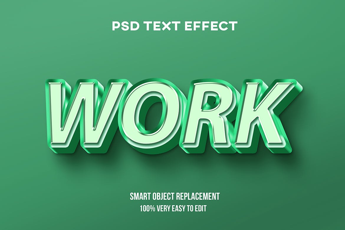 银绿色反光效果英文文本样式 Green pastel glossy text effect