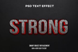 岩浆石纹理3D英文字母图层样式 Strong lava text effect