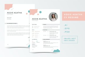 服装设计师应聘简历设计模板 Aggie Agatha – CV Resume Template