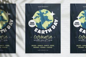 地球日海报传单设计模板 Earth Day Flyer