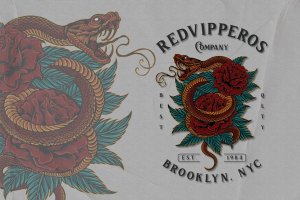 蛇-爬行动物会徽Logo标志设计矢量插画 Snake – Reptile Emblem