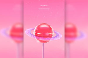 棒棒糖行星视觉海报设计韩国素材