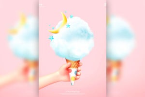 棉花糖冰淇淋视觉灵感海报设计韩国素材