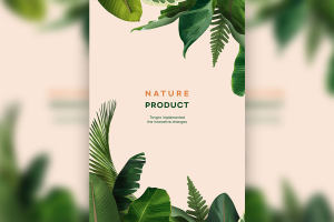 自然植物叶子元素产品广告海报韩国素材