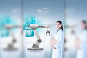 生物机器人机械手科技海报韩国素材