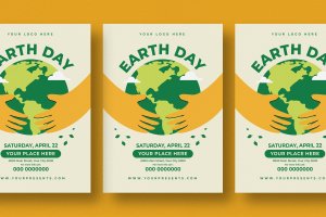 爱护地球日海报模板 Earth Day Flyer
