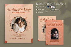 母亲节庆祝海报设计 Mothers Day Celebration Flyer