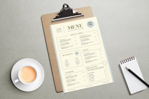 简单餐厅菜单设计模板 Simple Menu Template