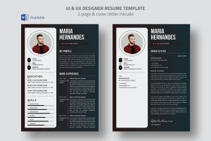 UI&UX设计师简历设计模板 UI & UX Designer CV Template