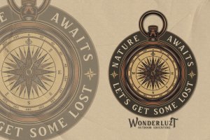 指南针-旅行Logo标志设计矢量插画 Compass – Traveling Logo