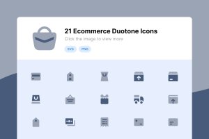 21枚双色调滤镜风格电子商务主题图标 E-commerce Duotone Icons
