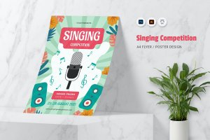 歌唱比赛宣传单设计模板 Singing Competition Flyer