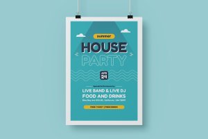 夏季夏令营派对海报 Summer House Party Poster
