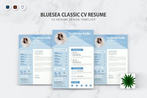 蓝色主题UI/UX设计师简历模板 Bluesea CV Resume
