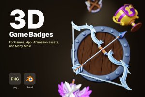 3D游戏排名徽章素材 3D Game Badges