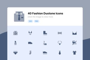 40枚双色调滤镜风格时尚主题图标 Fashion Duotone Icons
