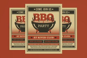 BBQ烧烤派对传单PSD素材 BBQ Party Flyer
