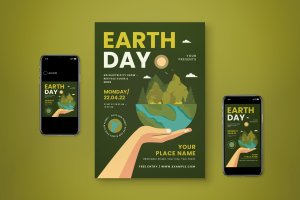 地球日海报传单设计模板合集 Earth Day Flyer Set