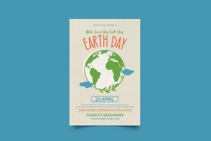 地球日海报模板下载 Earth Day Flyer