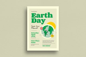 地球日活动宣传单模板下载 Earth Day Event Flyer