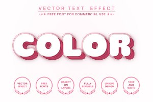 创意剪纸效果文本图层样式下载 Cut pink – editable text effect,  font style