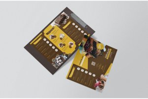 甜品巧克力餐厅菜单设计模板 Sweet Chocolate Restaurant Menu