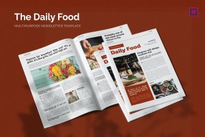 日常美食杂志排版设计 Daily Food – Newsletter Template