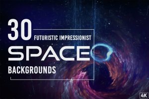 30个未来派印象派星际空间高清背景图素材 30 Futuristic Impressionist Space Backgrounds