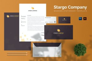 公司品牌文具VI设计模板 Stargo Company – Stationary