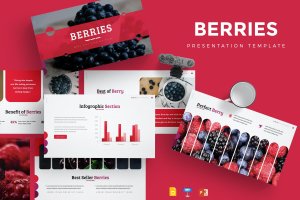 浆果水果PPT/Keynote/谷歌幻灯片三合一模板 Berries – Presentation Template