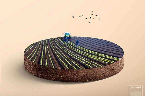 机械播种农业主题海报设计韩国素材