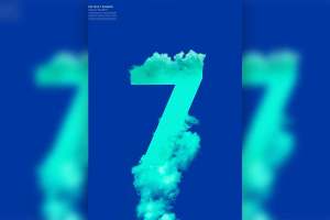数字“7”抽象视觉海报设计韩国素材