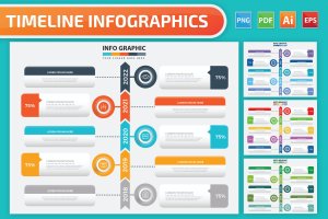 发展时间轴信息图表设计素材 Timeline Infographics design