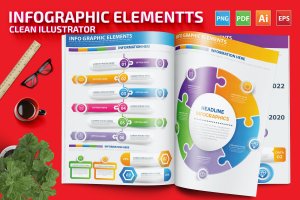 步骤流程元素信息图表设计素材 Infographics Elements design