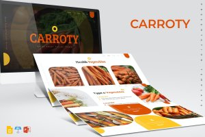 农产品推广PPT/Keynote/谷歌幻灯片三合一模板 Carroty – Presentation Template