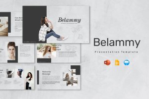 花卉元素服装品牌推广PPT/Keynote/谷歌幻灯片三合一模板 Belammy – Presentation Template