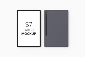 三星Galaxy Tab S7+平板电脑样机模板v4 S7 Tablet Mockup