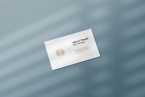 极简主义阴影名片样机模板 Minimal Business Card Mockup