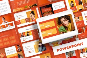 橘色主题PPT幻灯片设计模板 Orange – Powerpoint Template