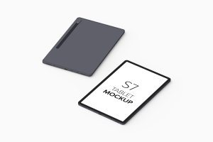 三星Galaxy Tab S7+平板电脑样机模板v1 S7 Tablet Mockup