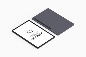 三星Galaxy Tab S7+平板电脑样机模板v3 S7 Tablet Mockup