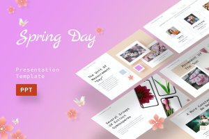 春天节日主题PPT演示文稿模板 Spring Day – Powerpoint Template