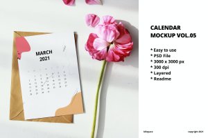 年份日历设计样机素材v5 Calendar Mockup Vol.05