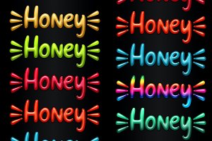 游戏3D文字/文本效果PSD模板 Honey 3D TEXT EFFECT – Mockup PSD