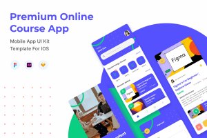 在线课程App应用UI套件 Online Course UI Kit for Mobile App