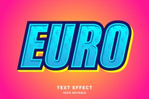 欧元货币符号纹理文本样式效果 Euro texture symbol text style effect