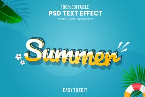 夏季3D文字效果 Summer-3D Text Effect