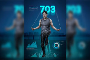 跳绳计数物理AR增强现实海报设计韩国素材