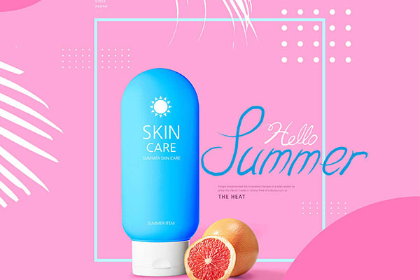夏季防晒皮肤护理化妆品海报设计韩国素材